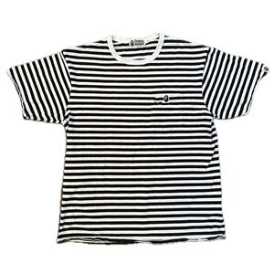 Bape black and white striped short sleeve t-shirt